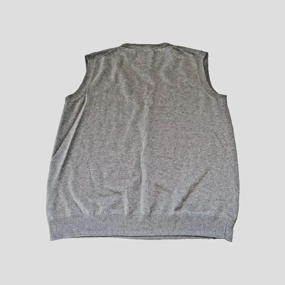 Esprit Men’s Sweater Vest Cotton Gray Size XL